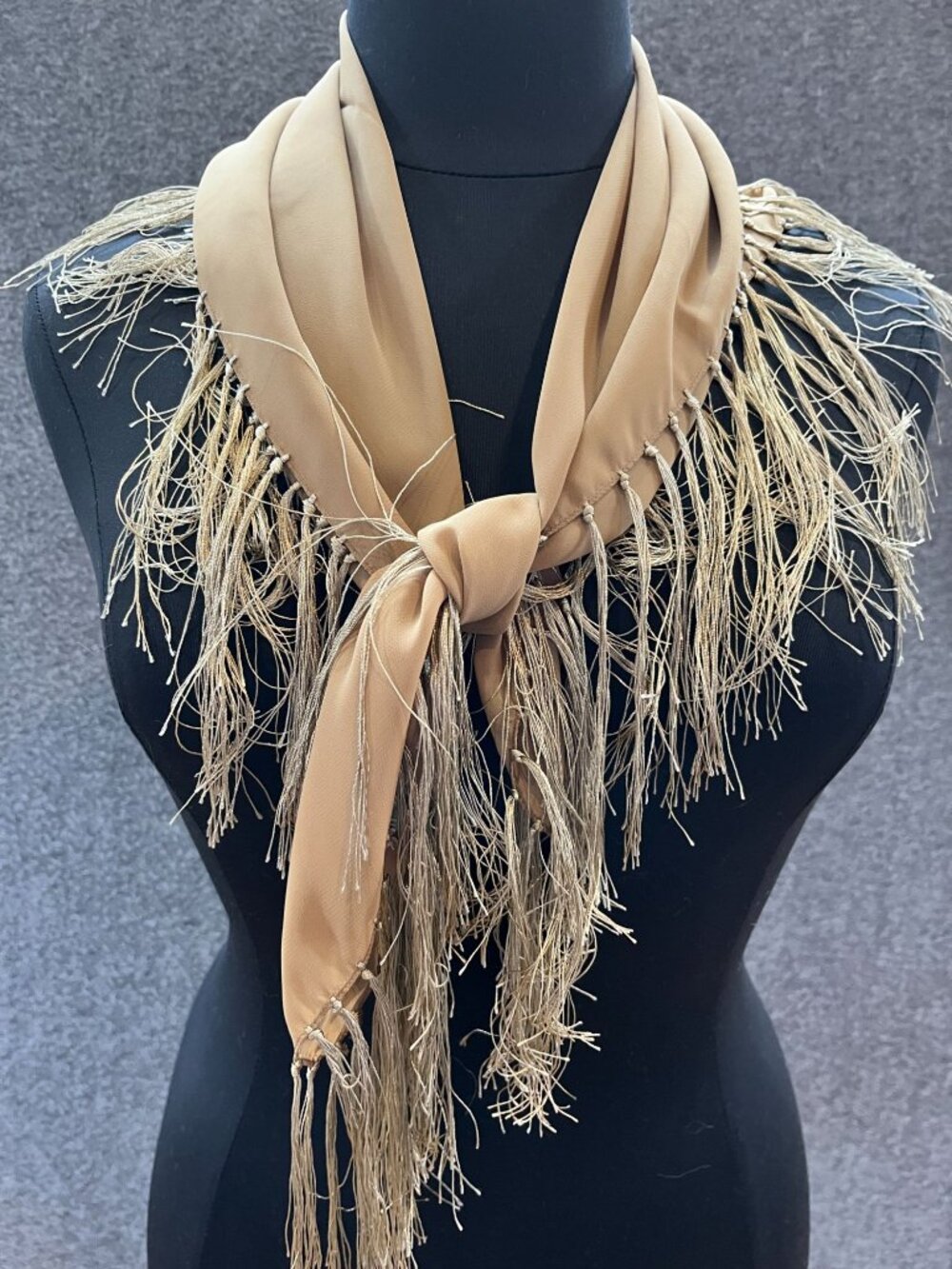 27x29 100% silk gold golden maize tassel fringe neck scarf head dress korea